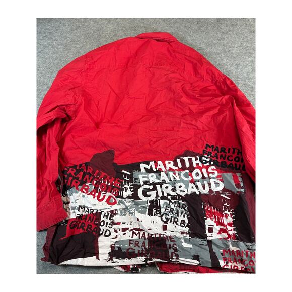VINTAGE Le Jean De Marithe Francois Girbaud Shirt Mens 2XL Red Button Down Y2K - Picture 2 of 8